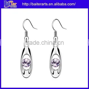 Wholesale Heart Shaped 925 Sterling Silver Amethyst Earrings Stud thumbnail-3