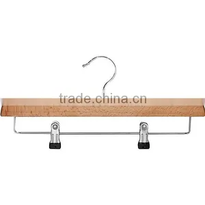 Professional Standard Wood Clothes Hanger With Locking Bar thumbnail-3