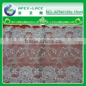 APN4149Y-18CM-african Lace Trimming White Lace Knee Length Dress thumbnail-1