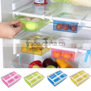 4 Color Slide Kitchen Fridge Freezer, Space Saver Organizer,Food Storage Shelf thumbnail-1