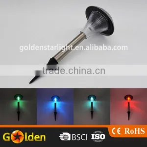 2016 Good Quality Stainless Steel + Plastic Colorful Solar Powered Stake Light thumbnail-1