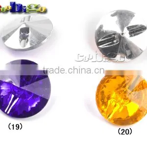 44L(28mm) Mix Color Acrylic Cut Culet Back Fashion Rhinestone & Crystal Button For Stylish Bags Garment Shoes #FLN012-44L thumbnail-1