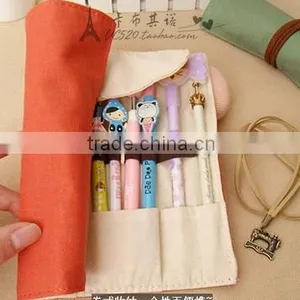 Retro Style Roll up School Pencil Bag/pencil Case With Rope thumbnail-2