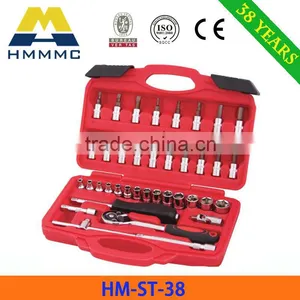 38 PCS 1/4" DR. Socket Wrench Set Chinese Professional Hand Tools Supplier thumbnail-1
