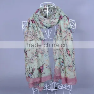 Fashion Bird Tree Women Scarf Voile Scarves 180*90 Pashmina thumbnail-5