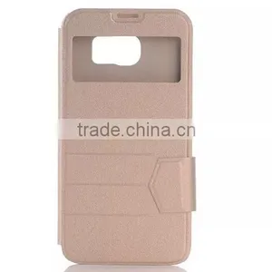 Factory Wholesale Flip Stand Window PU Leather Case For Samsung Galaxy S6 thumbnail-6