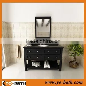Solid Wood Bathroom Cupboard With Marble Countertop thumbnail-1