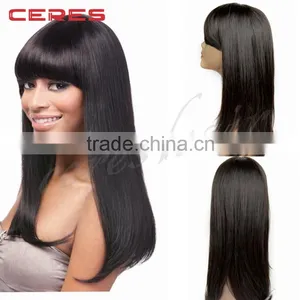 15inches Raw Unprocessed Hair Cheap Silky Straight Natural Hair Wigs for Black Women thumbnail-1