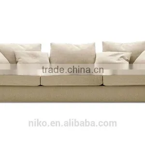 New Collection Omega High Quality Cotton and Linen Fabric Solid Wood Legs Feather Sofa Set thumbnail-2