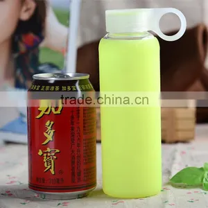 Factory Low Price of Unbreakable Silicate Glass Water Bottle,anti Heating Slicone Sleeve Glass Water Bottle thumbnail-5