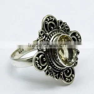 Excellent !! Citrine 925 Sterling Silver Ring, Online Silver Jewelry, Indian Gemstone Silver Jewelry thumbnail-1