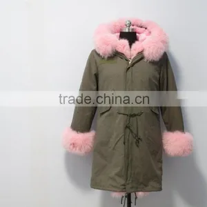 PC09 Army Green Women Long Style Parka Jacket thumbnail-2