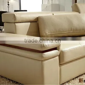 Corner Sofa Bed With Storage FM175 L Shape Leather Adjustable Headrest Sofa thumbnail-5
