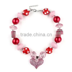 Fashion Children Coral Beads Necklace Jewelry Set Baby Girls Big Bow Styles African Beads Jewelry Sets thumbnail-3