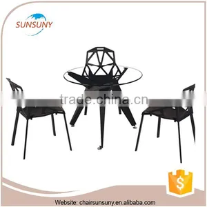 Wholesale Low Price Top Quality Modern Glass Dining Table Chairs thumbnail-1