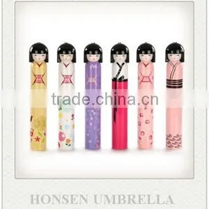 Windproof Folding Japanese Girl Bottle Umbrella thumbnail-1
