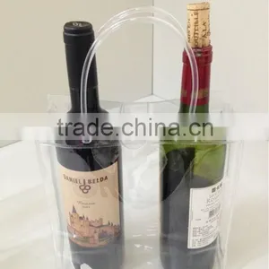 Cheap Promotion Printing Transparent Pvc Cooler Wine Bottle Carry Bags thumbnail-1