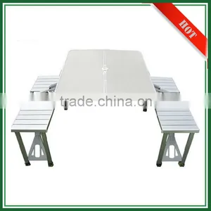Wholesale Dispaly Dinner Aluminum Adjustable Folding Outdoor Table Set thumbnail-2