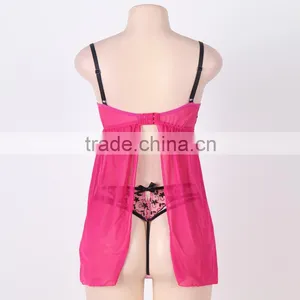 Embroidery Sexy Babydoll Backless Nighty thumbnail-3