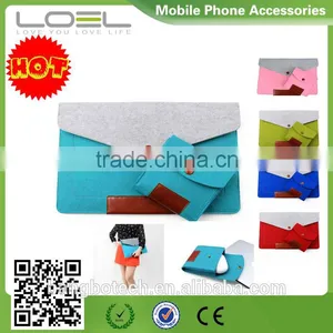 2016 New Hot Selling Wool Felt+ PU Laptop Sleeve Bags With Mouse Bag for Apple Macbook Air Pro , Pro Retina 11" 13.3" 15.4" thumbnail-1