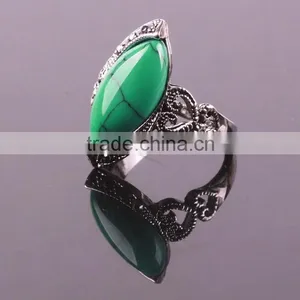 Hot Sale Natural Turquoise Tibetan Silver Ring thumbnail-4