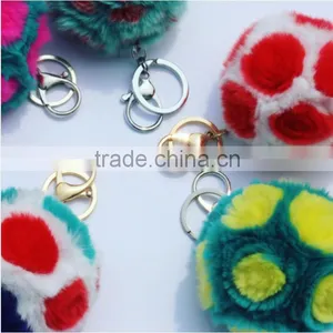 2015 Hot Sale New Style Design Rex Rabbit Fur Ball Keychain thumbnail-2