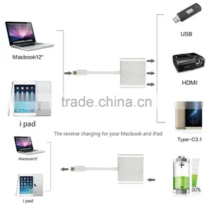 3 In 1 USB Type C To HDMI Adapter USB-C Hub for New Mackbook thumbnail-6
