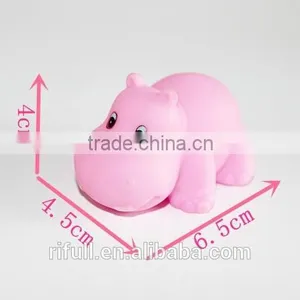 Custom 100% Food Grade Silicone Hippo Kid Toy With Squeaker thumbnail-1