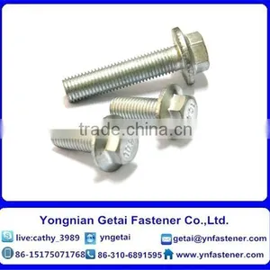 Hexagon Head Flange Bolts , DIN933/931 H.D.G / Galvanized With Black /yellow Zinc Plated/blue White thumbnail-3