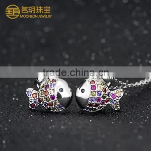 Hot Sale Popular Fish Jewelry With Colorful Gemstones Necklace Pendants thumbnail-4