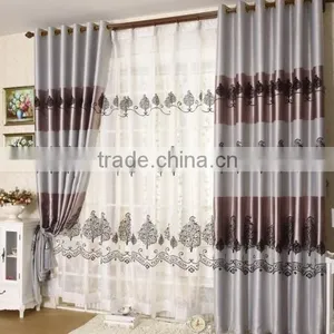New Design Flocked Curtain Luxury Blackout Fabric Flame Retardant for Living Room thumbnail-1