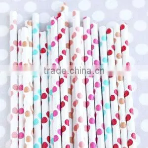 Red Drinking Paper Straws With Christmas Candy Cane Design thumbnail-5