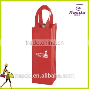 Custom Printing Wine Tote Bag Wholesale for Single Bottle,Red Color Ice Bag for Wine,bag in Box Wine Cooler Dispenser thumbnail-1