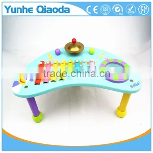 Wooden Musical Percussion Instruments Blue Moon Shape Table Xylophone Drum Symbol Noisy /educational Wooden Toy/ thumbnail-3