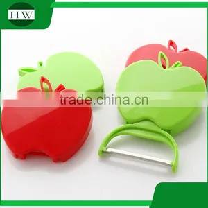 Plastic Stainless Steel Apple Shaped Collapsible Folding Foldable Fruit Vegetable Zester Peeler thumbnail-3