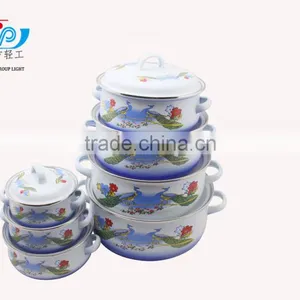 7 Pcs Casserole Belly Shape W/metal Cover Light Clr With Shadow thumbnail-2