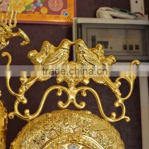 Onyx Tube Hanging Floor Clock, New Design Copper Clock, Home Decoration Art Gold Royal Clock thumbnail-4