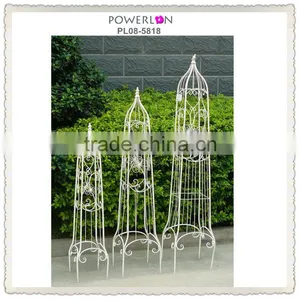 Antique White Water Proof S/3 Flower Trellis thumbnail-1