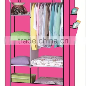 Single Canvas Effect Wardrobe Clothes Storage Cabinet thumbnail-3