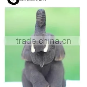 Wood Carved Elephant From Thailand thumbnail-4