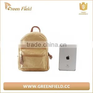 Brown Kraft Paper School Bag Backpack, Washable Paper Bag for Students thumbnail-3