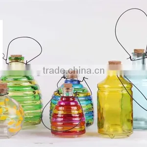 Hanging Glass Bee Catcher With Hand Drawing thumbnail-1