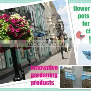 Garden Factory Price Cheap Plastic Decorative Planters Lamp Post Hanging Planter thumbnail-2