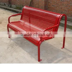 High Backed Outdoor Metal Resting Bench thumbnail-5