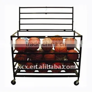 S6244 Steel Basket Ball Cage With Casters thumbnail-1