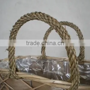 Hand Woven Straw Vintage Wicker Bags With Plastic Liner thumbnail-5