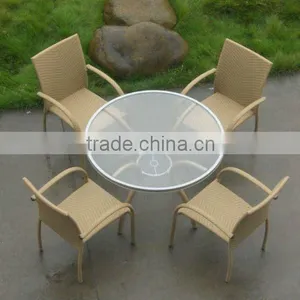 PE Rattan Coffee Table and Chair Set thumbnail-1