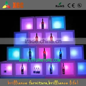 2015 New Arrival Battery Operated LED Illuminated Square Wine Cooler Plastic Beer Bucket thumbnail-3