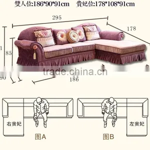 M8010 Arabic Traditional L Shape Corner Sofa in Fabric From China Foshan Furniture thumbnail-6