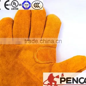 Firefighter Cowhide Leather Elastic Cuff 3 m Reflective Hand Protected Worker Engineer Working Security Cleaner Police Glove thumbnail-3
